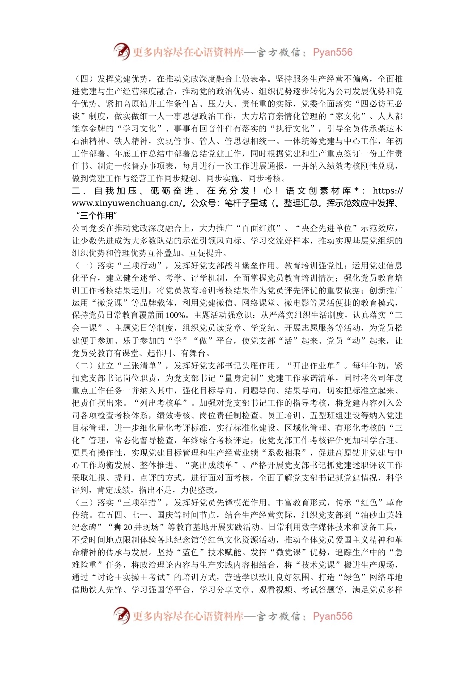 国有能源企业2024年度落实全面从严治党主体责任工作情况报告.docx_第2页