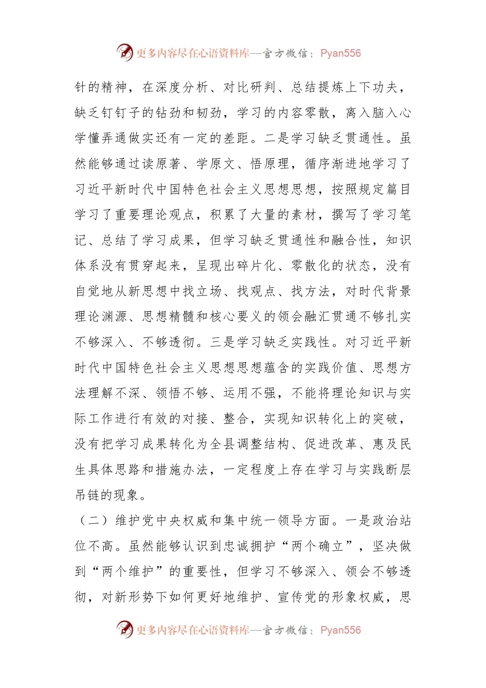 县长2023年度主题教育专题民主生活会个人对照检查材料（新6个对照方面）.docx_第2页