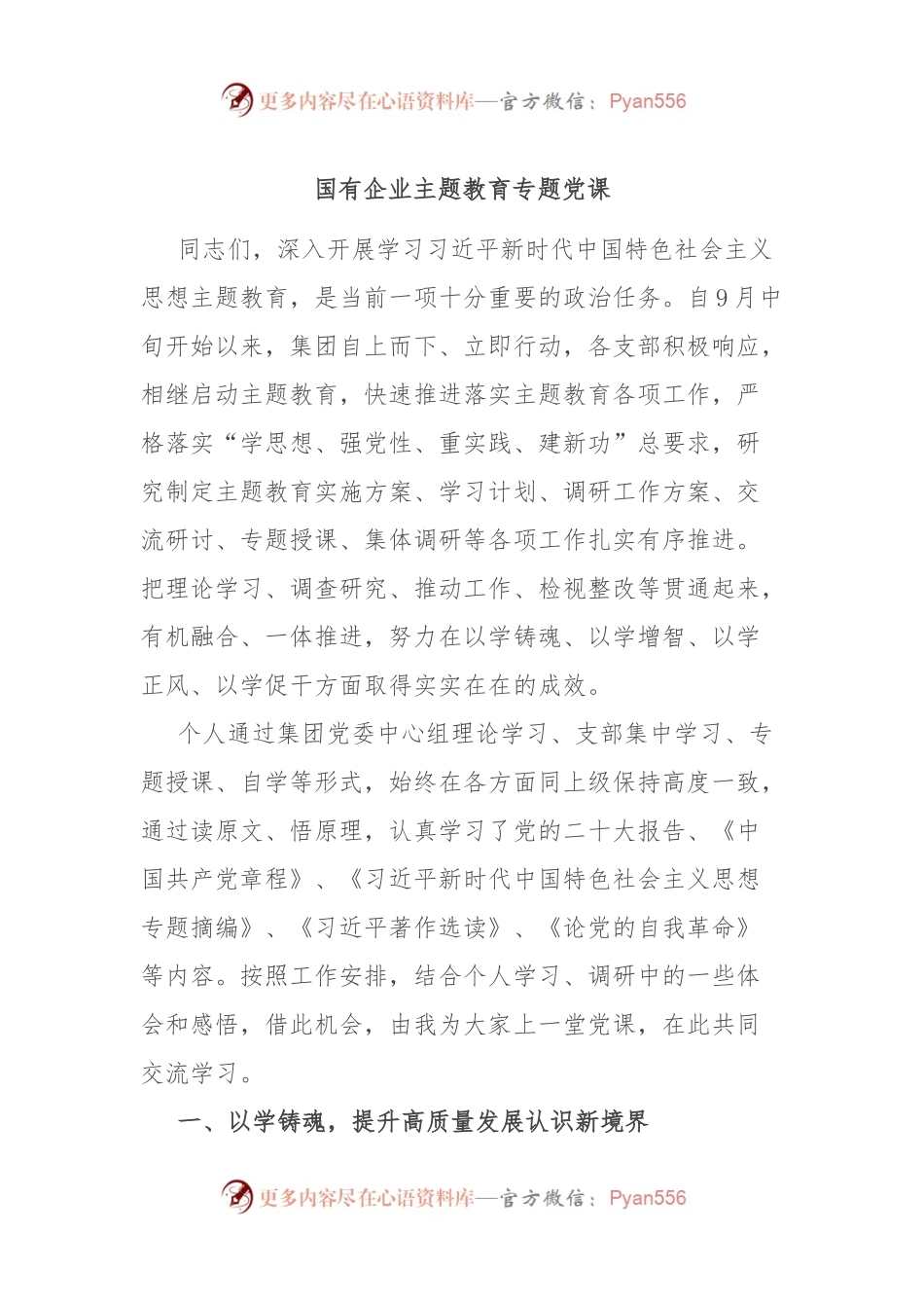 国有企业主题教育专题党课.docx_第1页