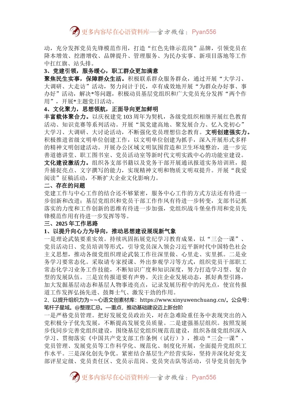 国企2024年党建工作总结和2025年度工作计划.docx_第2页