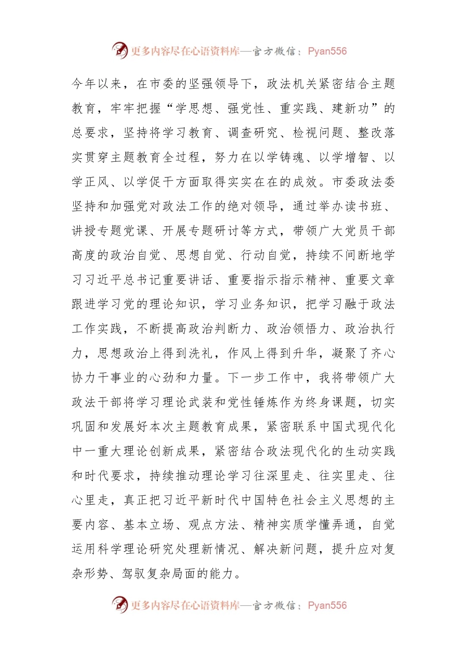 县委政法委书记在召开主题教育民主生活会前的理论研讨发言稿.docx_第2页