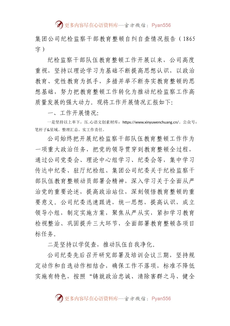 国企纪检监察干部教育整顿自纠自查情况报告.docx_第1页
