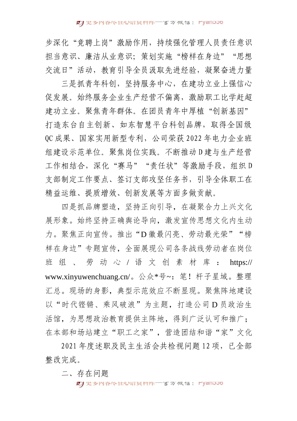 国企发电行业XX年度党委书记述职报告.docx_第2页