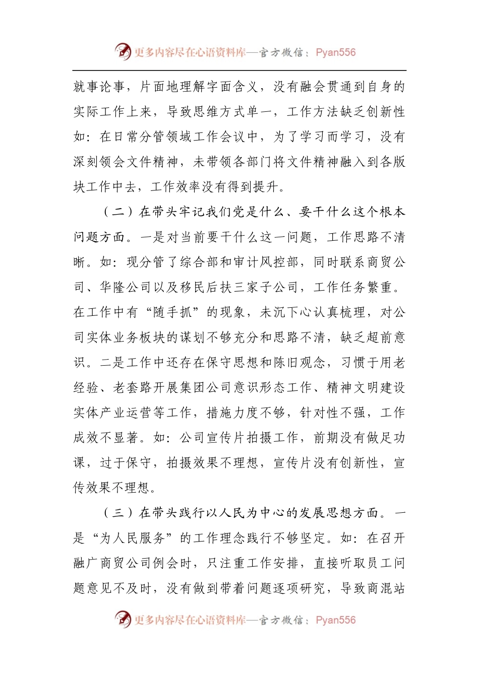 国企党委宣传委员2021年专题民主生活会个人发言提纲[五个带头].docx_第2页