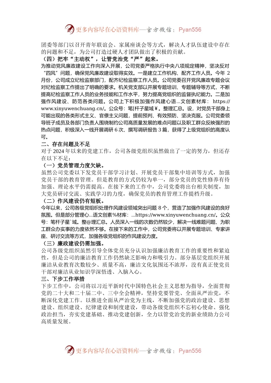国企2024年党建工作总结.docx_第2页