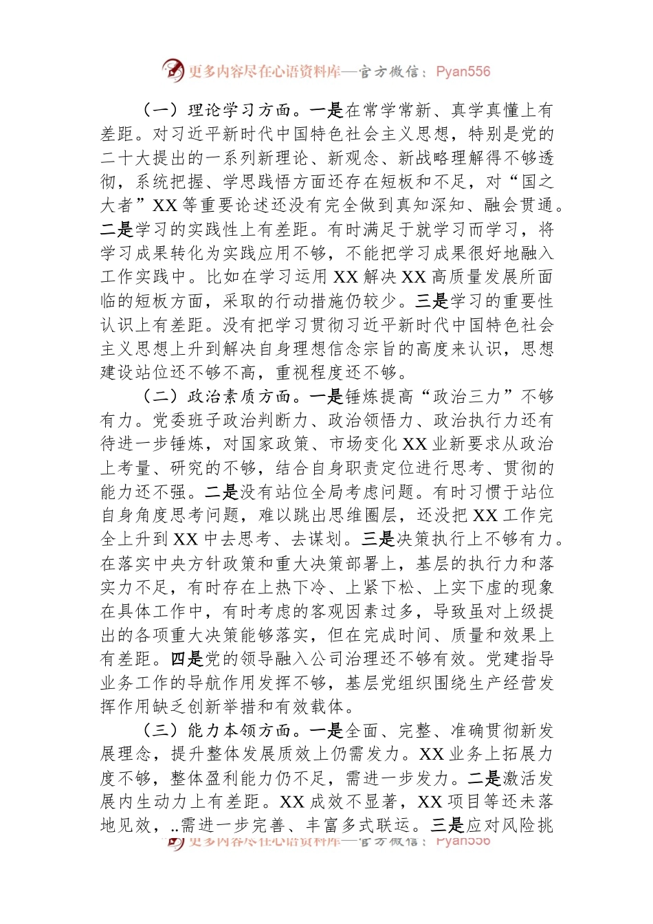 国企党委领导班子主题教育专题民主生活会对照检查材料.docx_第2页