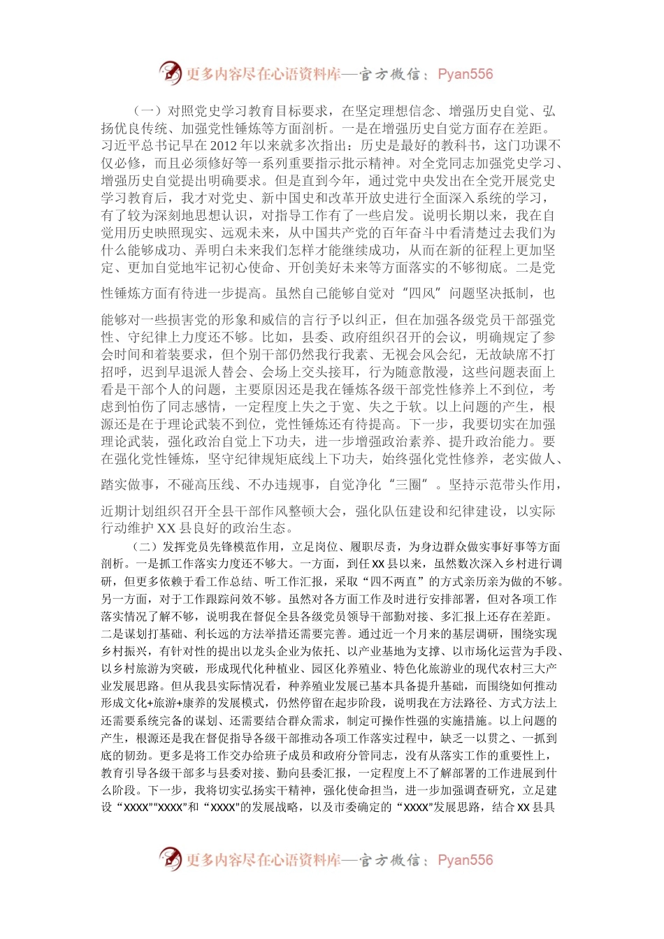 县委书记组织生活会发言提纲.docx_第2页