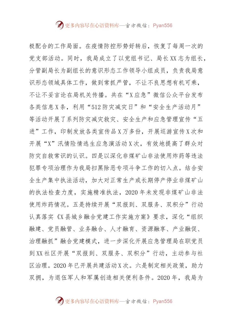 县应急管理局党组2020年党建工作总结.docx_第2页
