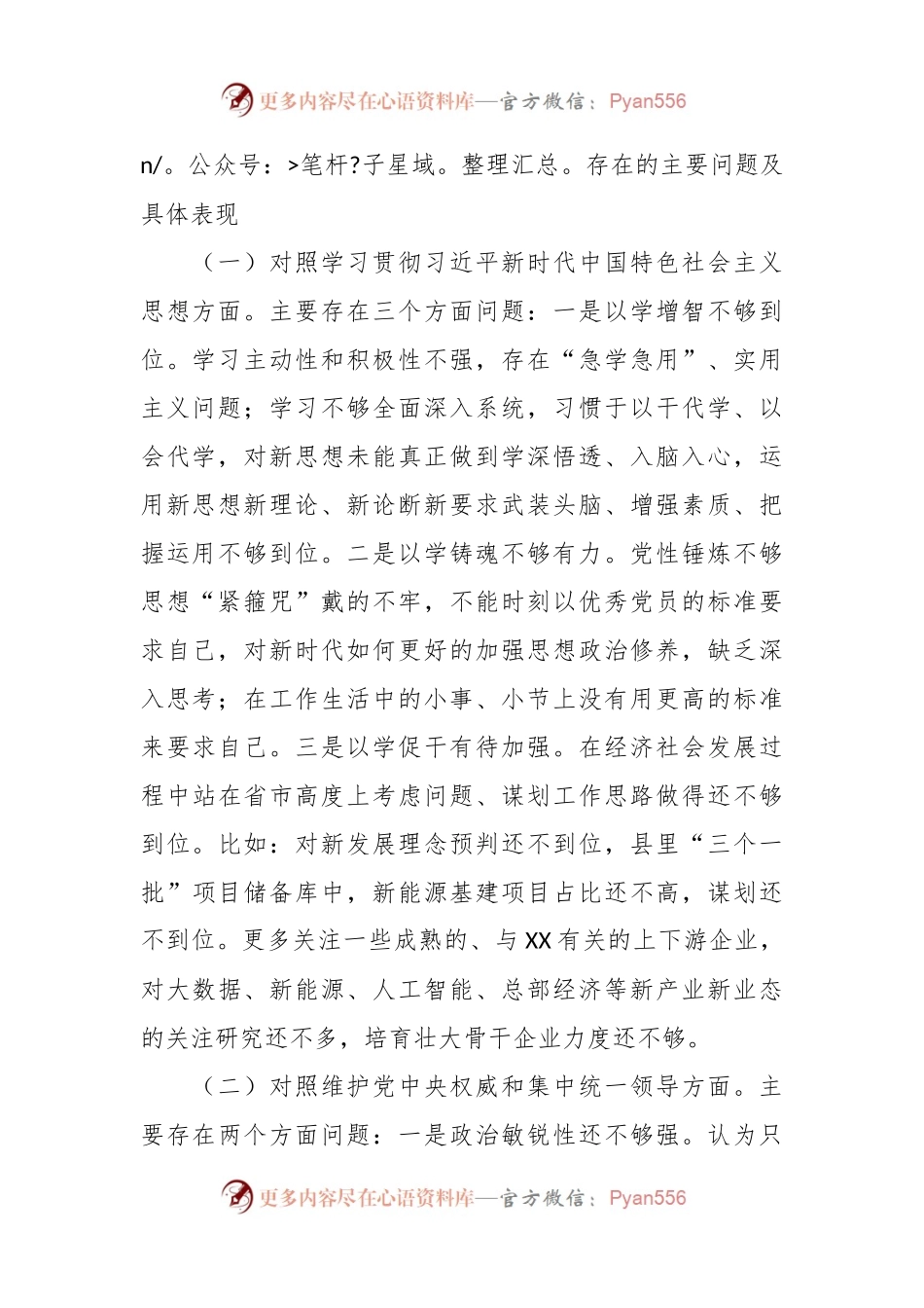 县委常委、副县长2023年度专题民主生活会个人对照检查发言稿提纲（新对照6方面）.docx_第2页