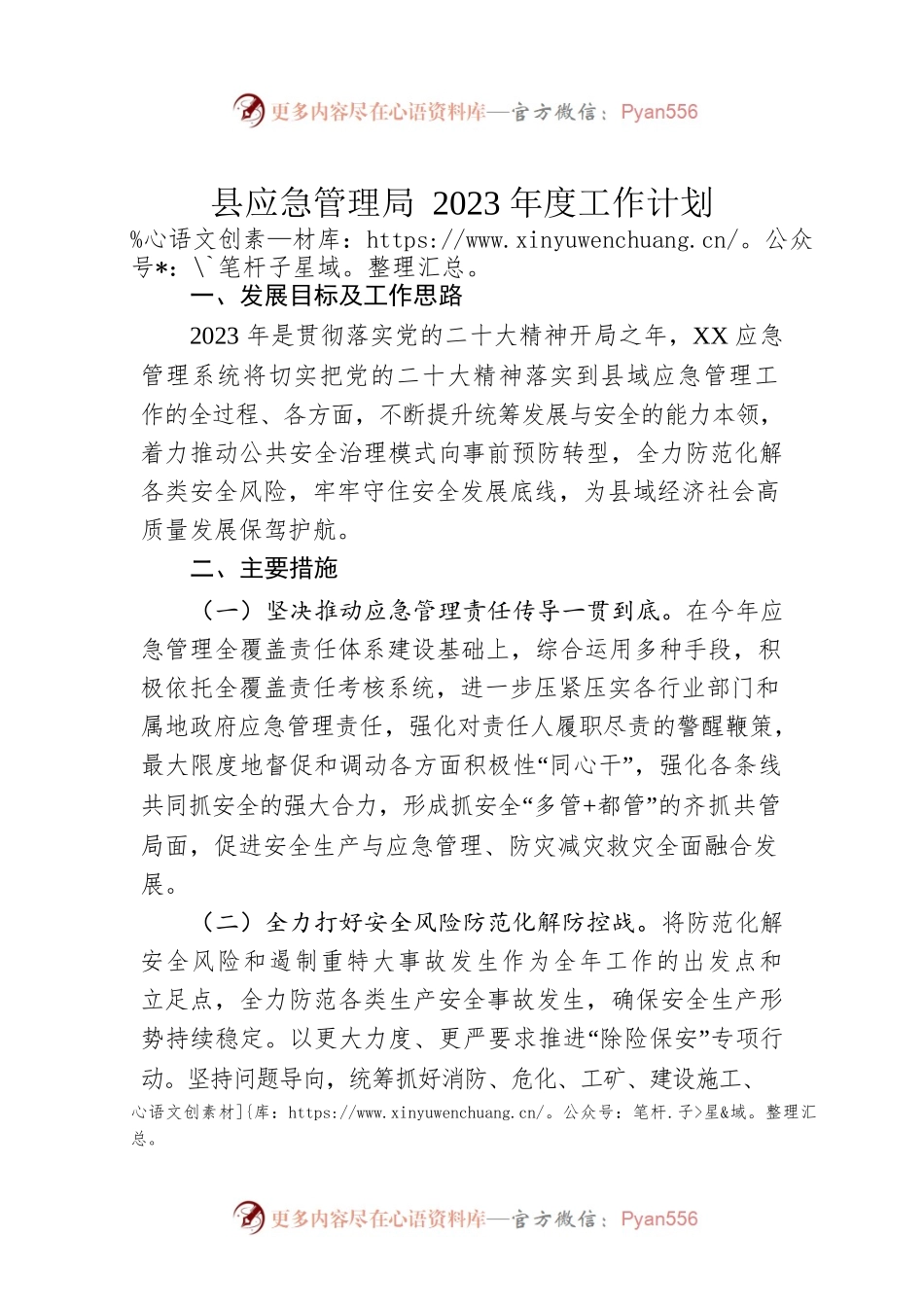 县应急管理局2023年度工作计划.docx_第1页