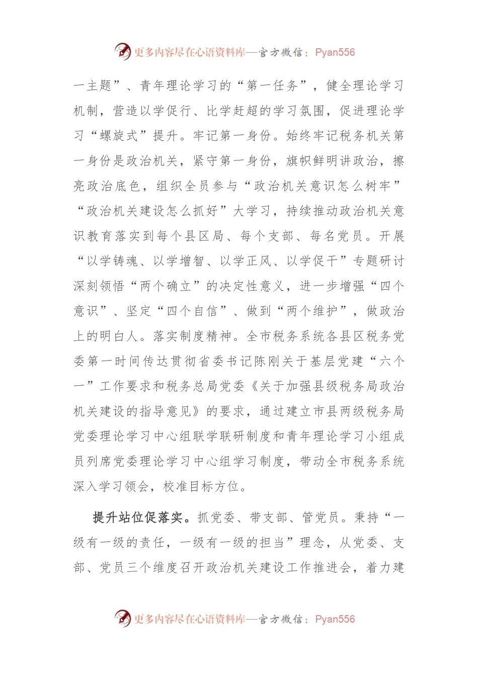 在2024年县级税务局政治机关建设推进会上的汇报发言.docx_第2页