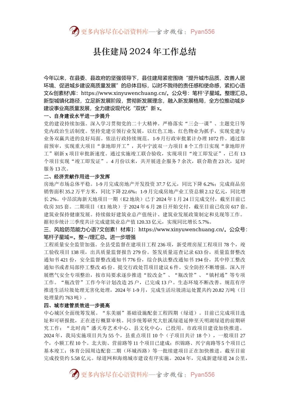 县住建局2024年工作总结.docx_第1页