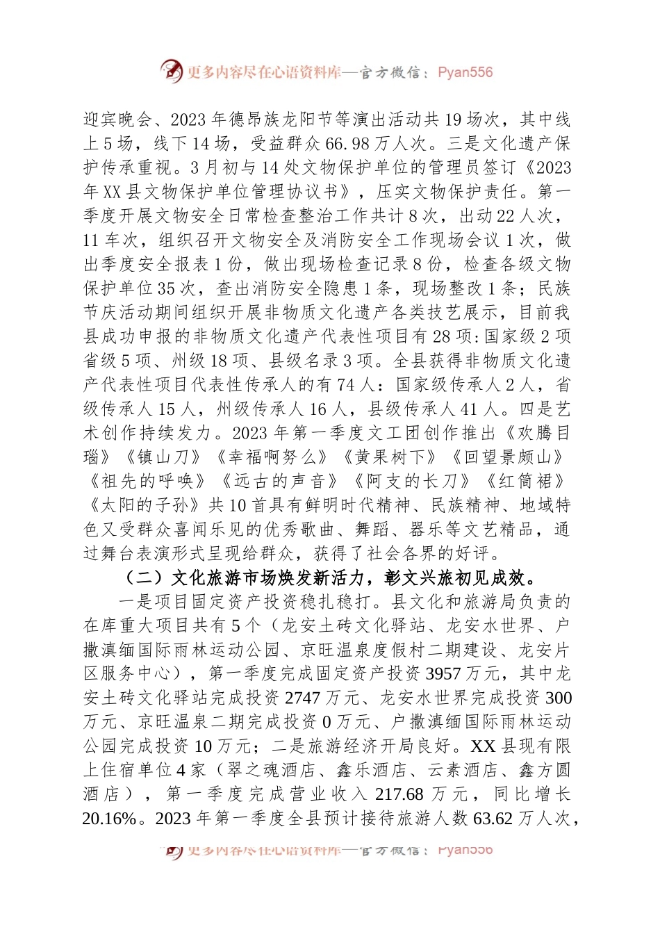 县文化和旅游局2023年第一季度工作总结.docx_第2页