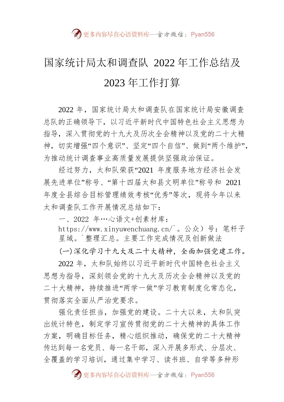 国家统计局太和调查队2022年工作总结及2023年工作打算.docx_第1页