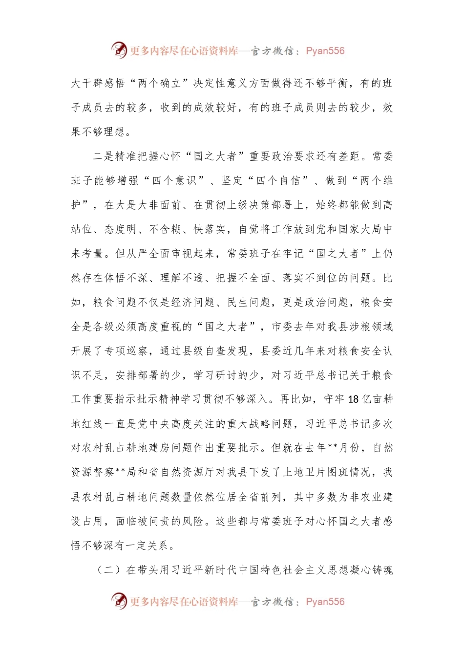 县委常委班子六个带头专题民主生活会对照检查材料(1).docx_第2页