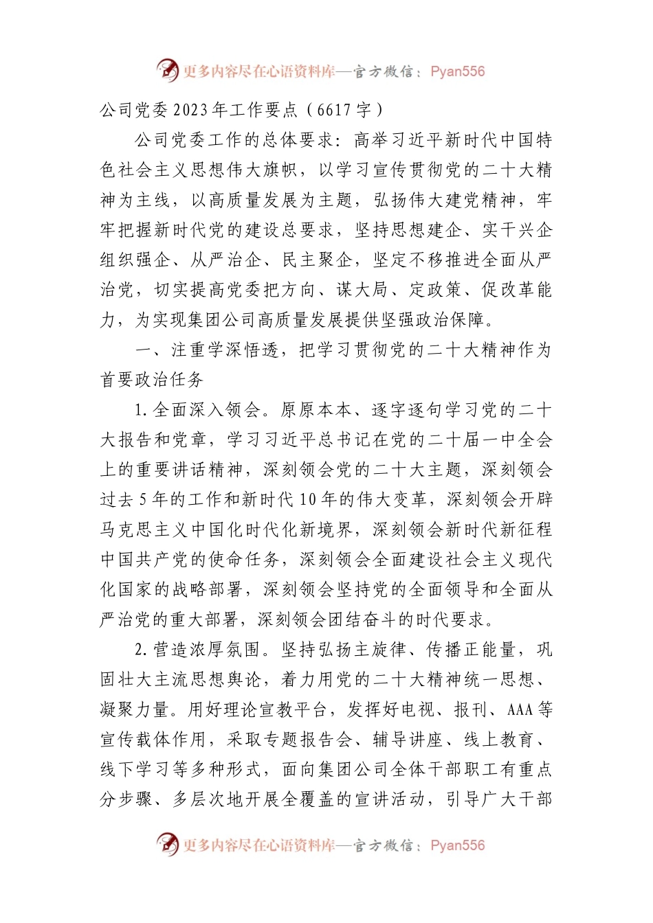 国企党委2023年工作要点.docx_第1页