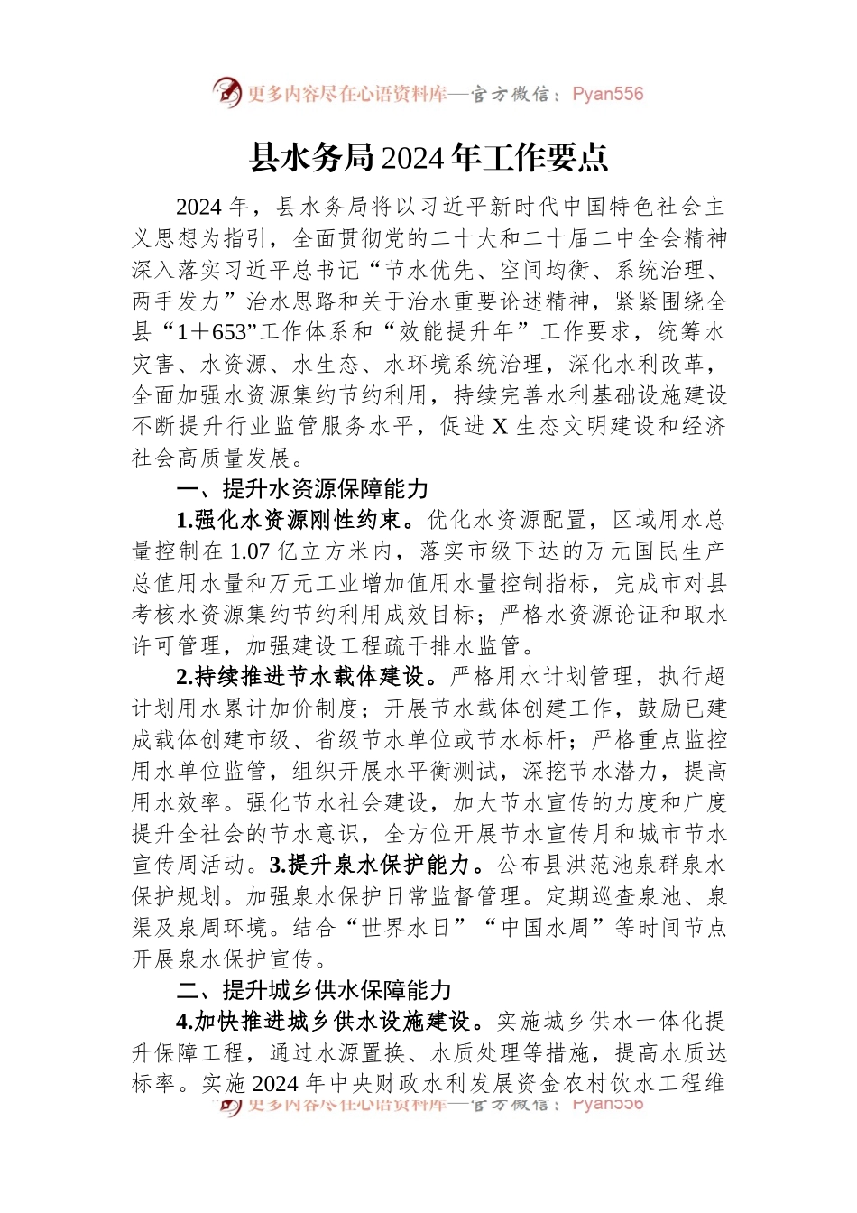 县水务局2024年工作要点.docx_第1页