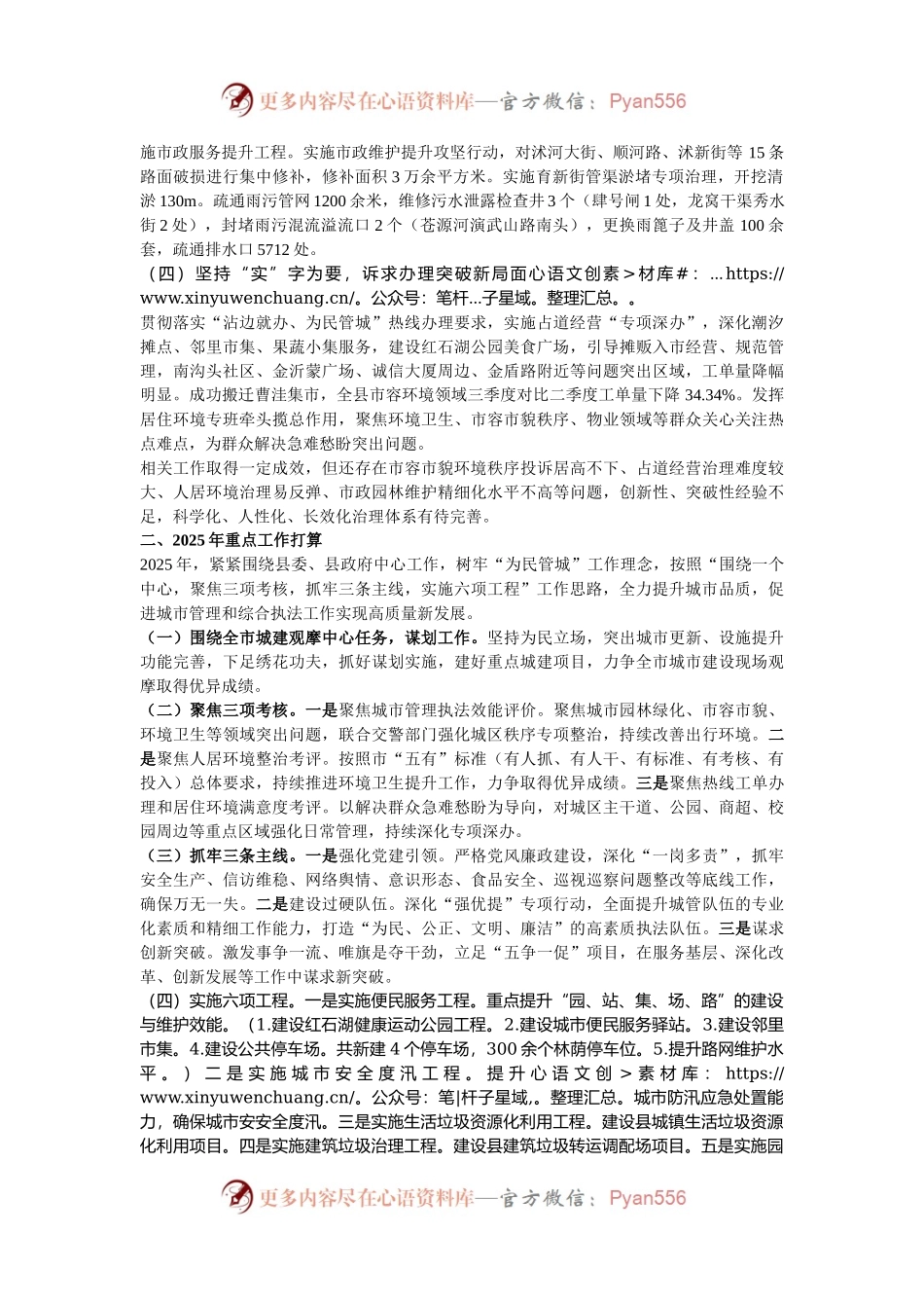 县综合行政执法局2024年工作总结和 2025年工作计划.docx_第2页