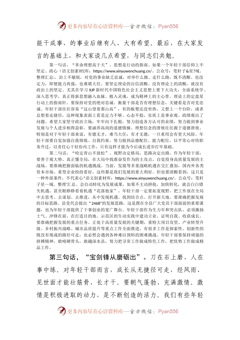 在2021年全县年轻干部座谈会上的讲话发言材料.docx_第2页