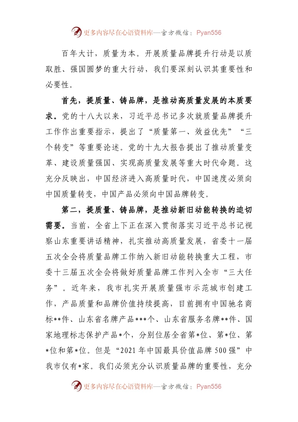在全市实施“品质品牌”战略暨全面开展质量提升行动动员会议上的讲话.docx_第2页