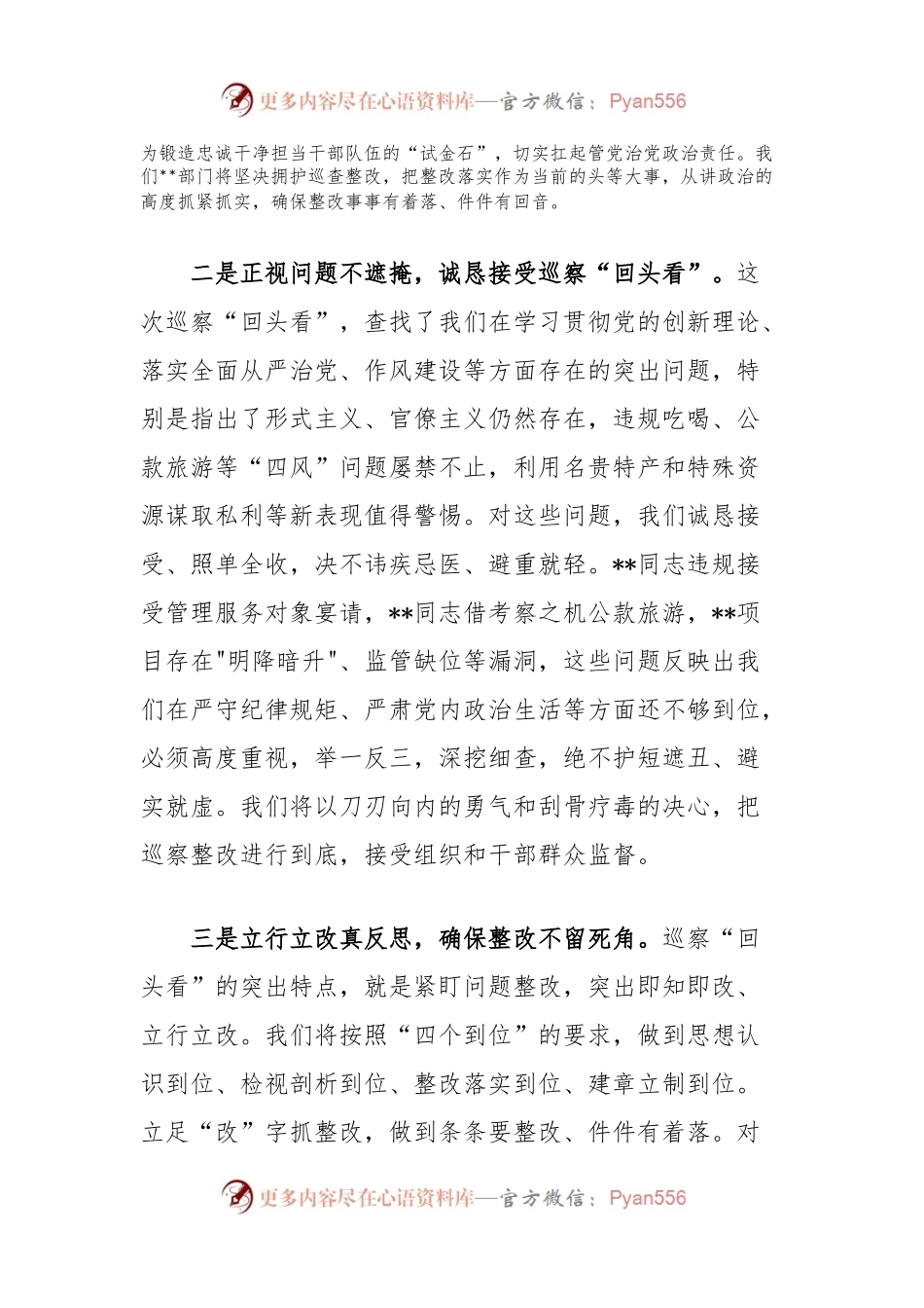 在巡查整改专题组织生活会上的表态发言.docx_第2页