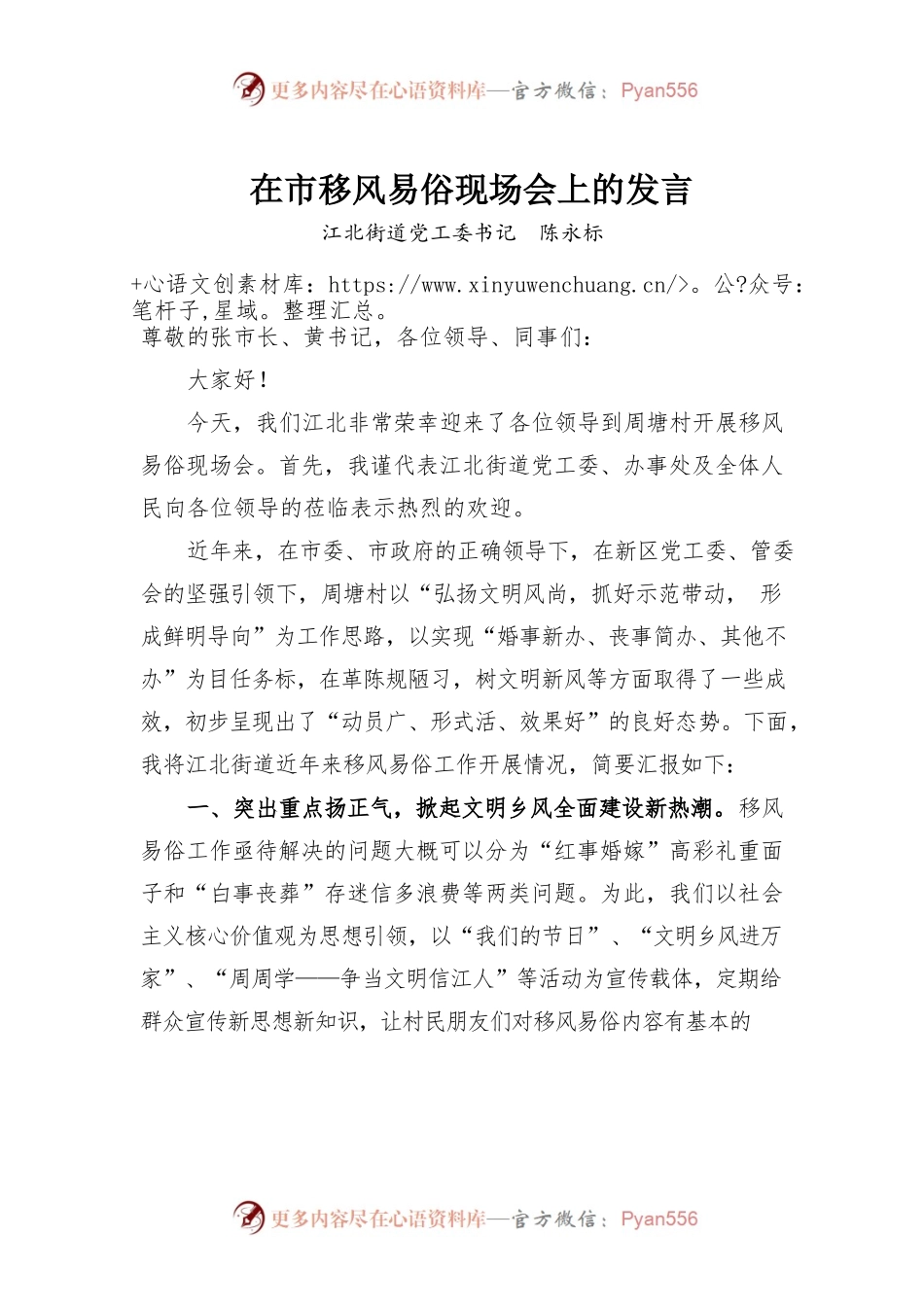 在市移风易俗现场会上的发言.docx_第1页