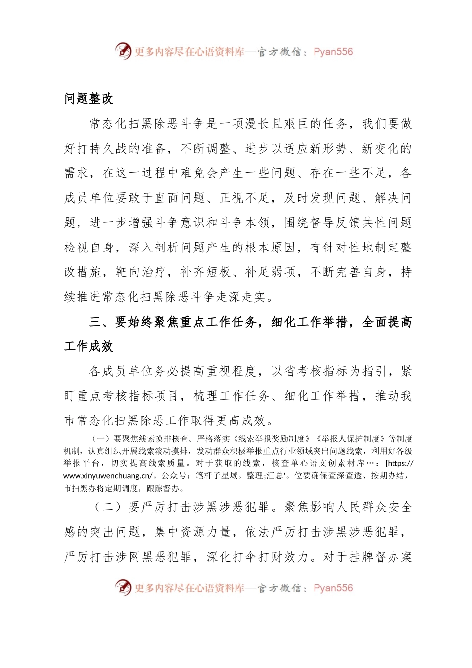在全市扫黑除恶斗争领导小组会议上的强调意见.docx_第2页