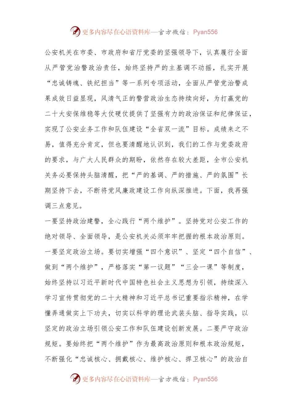 在市公安局2023年领导干部述责述廉大会上的讲话.docx_第2页