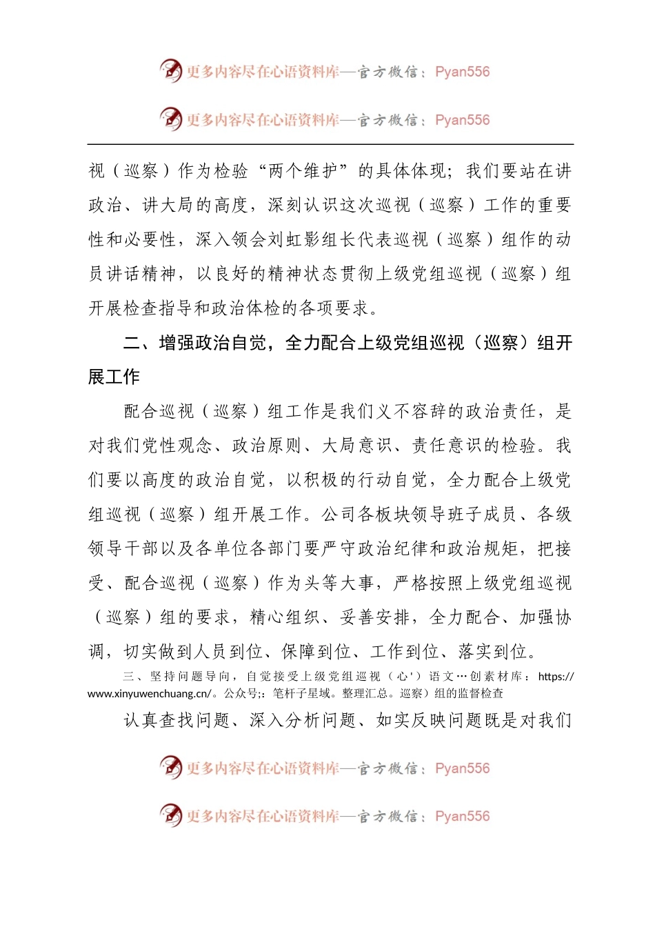 在接受上级巡视（巡察）动员会上的表态发言.docx_第2页