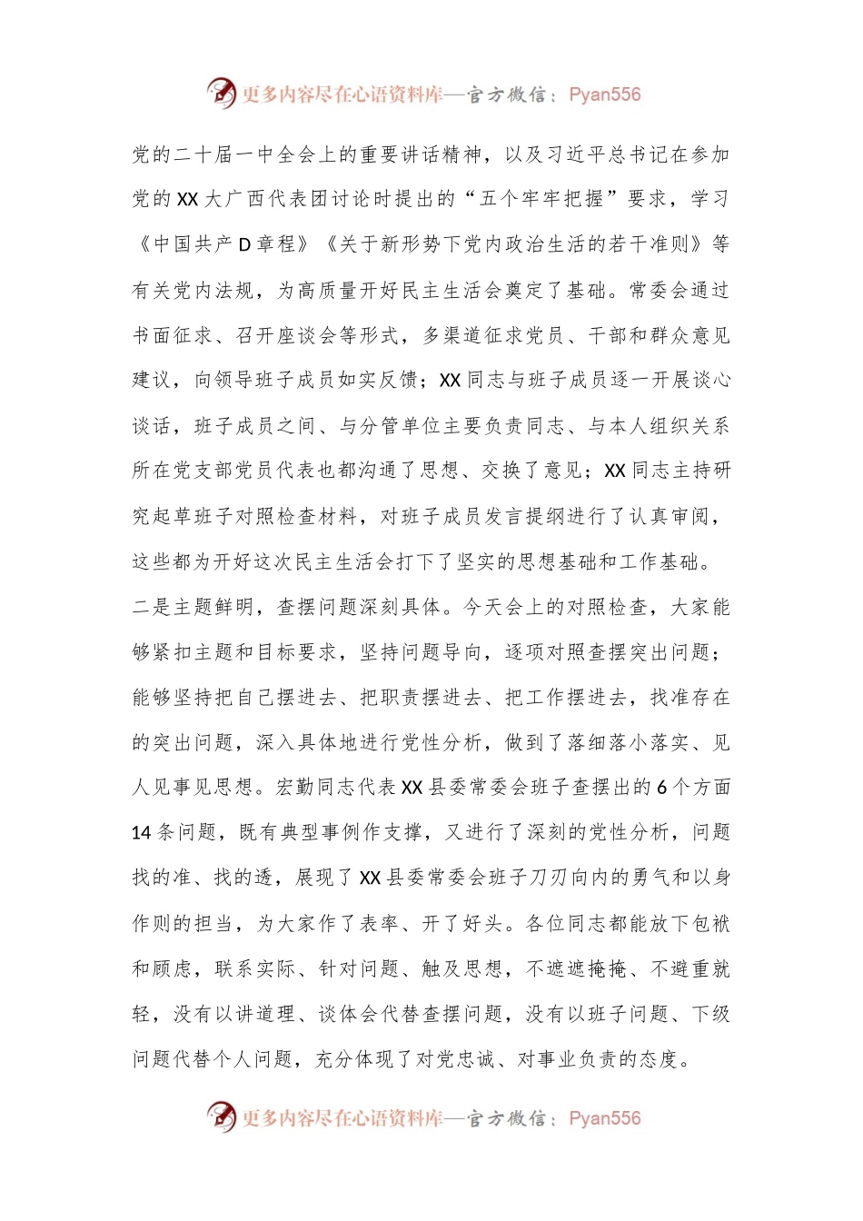 在县委常委会2022年度民主生活会上的讲话.docx_第2页