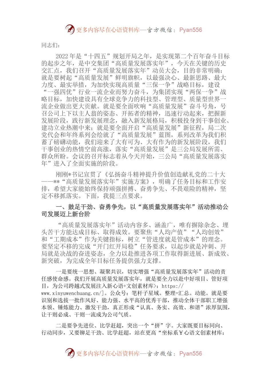 在“高质量发展落实年”活动片区动员会讲话.docx_第1页