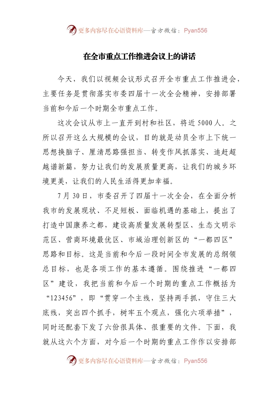 在全市重点工作推进会议上的讲话(003).docx_第1页