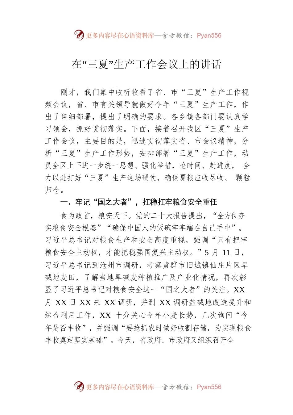 在“三夏”生产工作会议上的讲话.docx_第1页