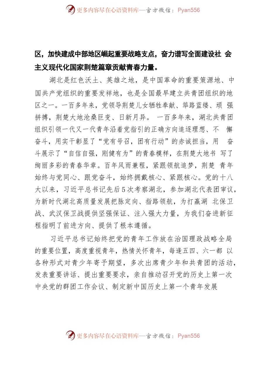 在共青团湖北省第十五次代表大会上的报告（2023年共青团报告）.docx_第2页