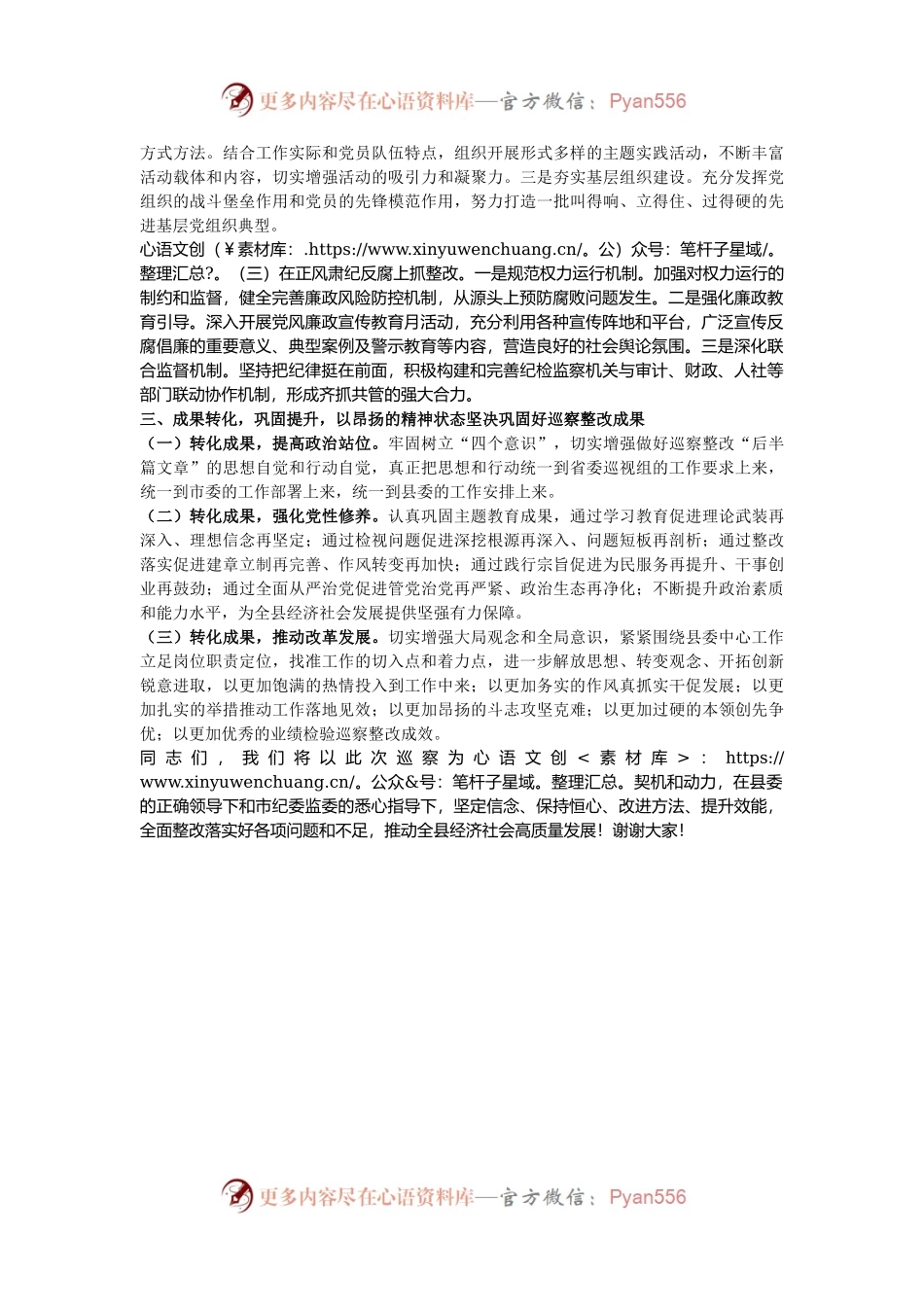 在巡察整改工作反馈会上的表态发言.docx_第2页