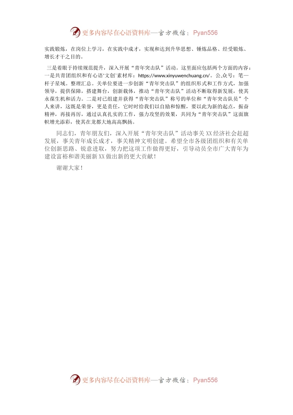 在市青年突击队誓师大会上的讲话.docx_第2页