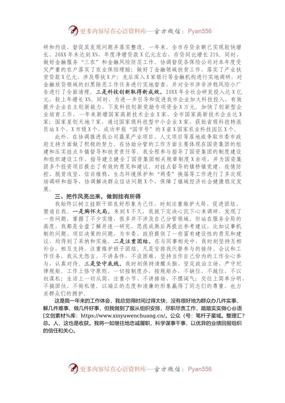 在X市挂职锻炼述职报告.docx_第2页