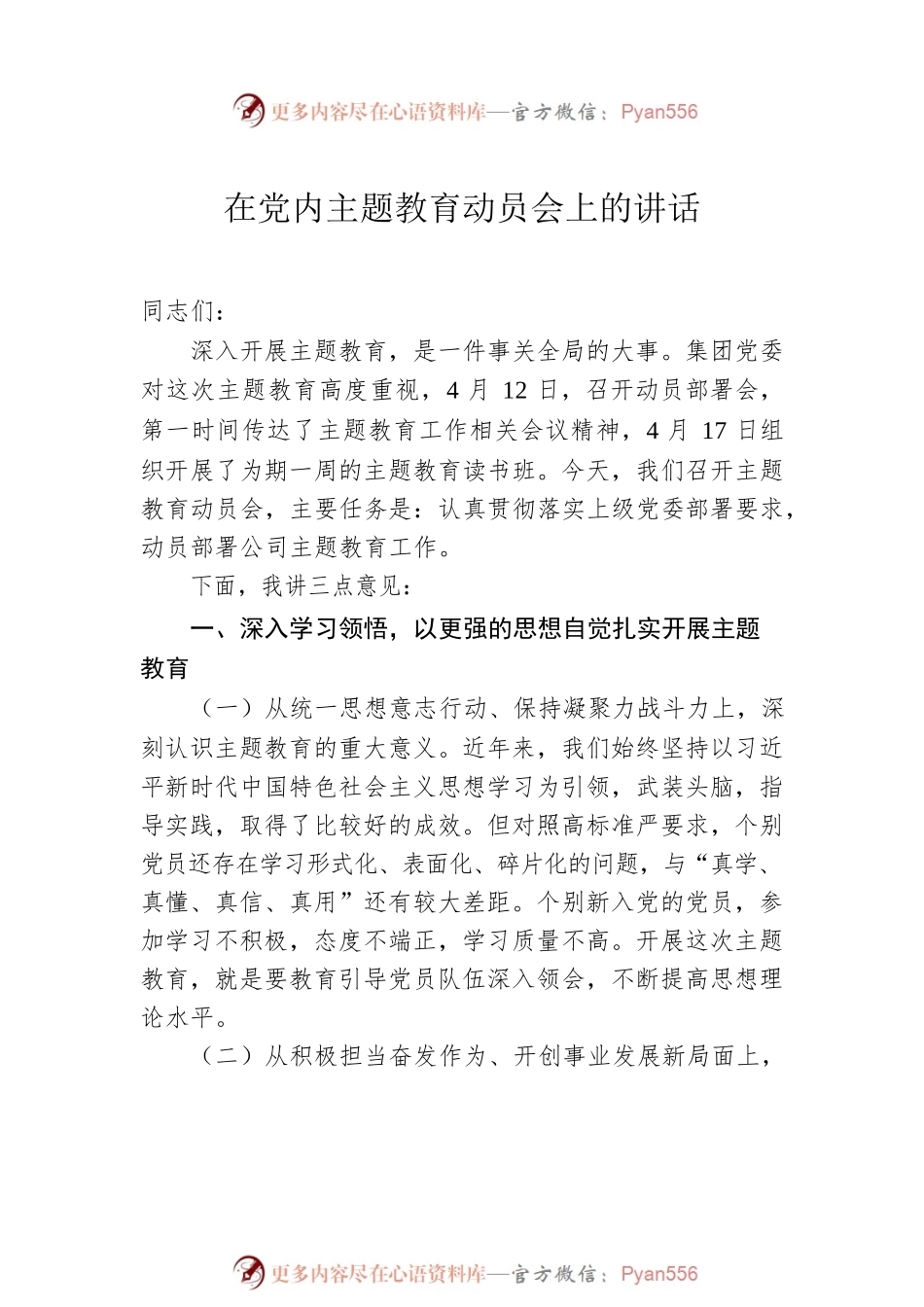 在党内主题教育动员会上的讲话汇编（4篇）.docx_第2页