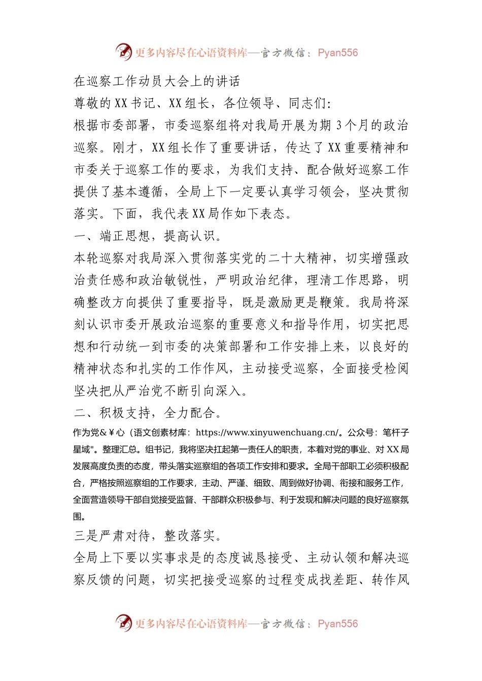 在巡察工作动员大会上的讲话.docx_第1页