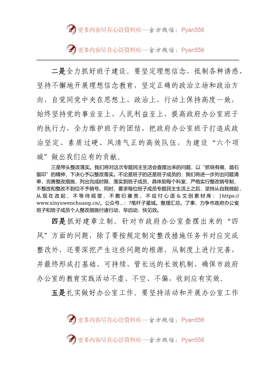在市政府办公室专题民主生活会上的表态发言.docx_第2页