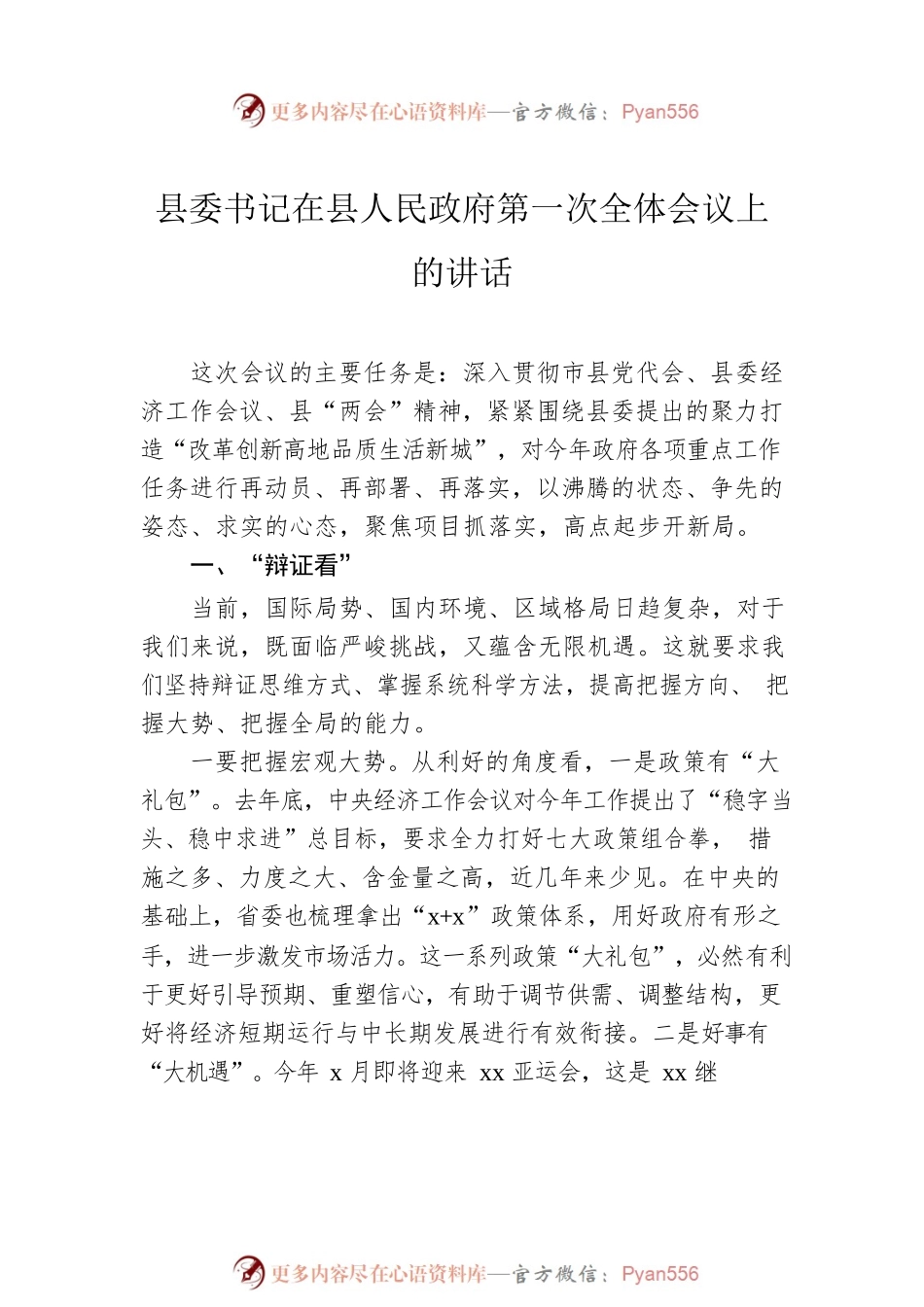 在人民政府第一次全体（扩大）会议上的讲话（2篇）.docx_第2页