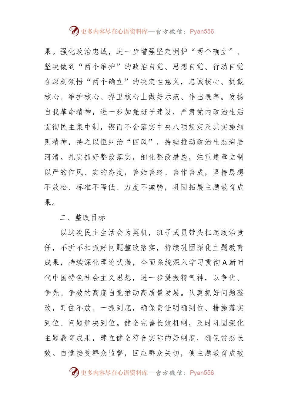 在学习贯彻A新时代中国特色社会主义思想 主题教育专题民主生活会整改实施方案.docx_第2页