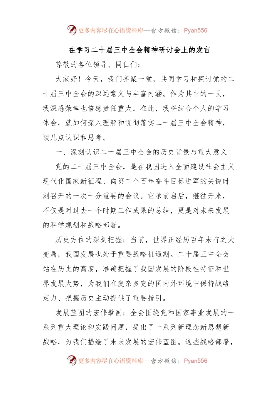 在学习二十届三中全会精神研讨会上的发言.docx_第1页