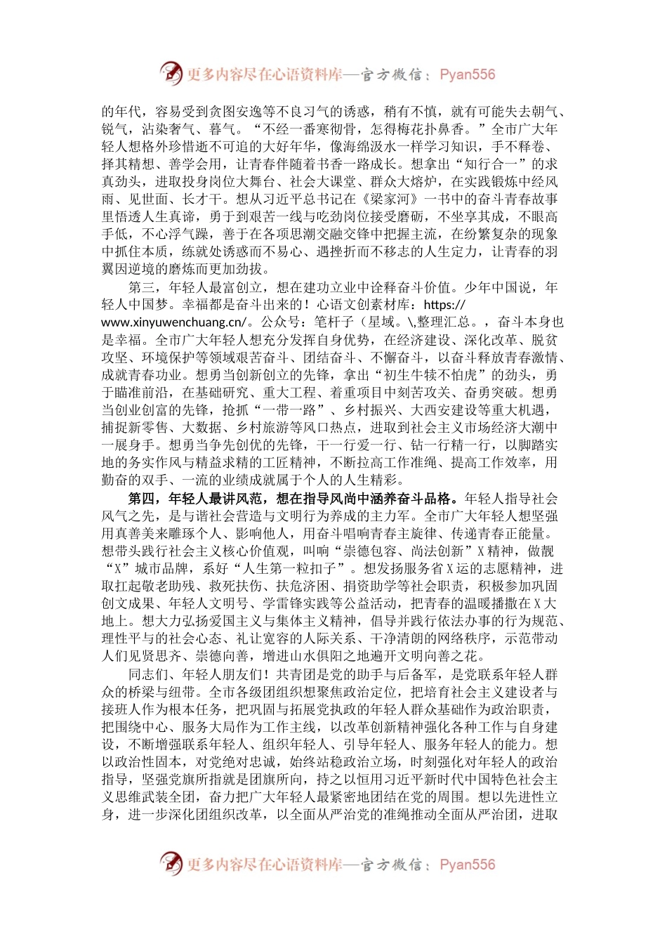 在共青团X市第X个谨代表大会上的致辞.docx_第2页