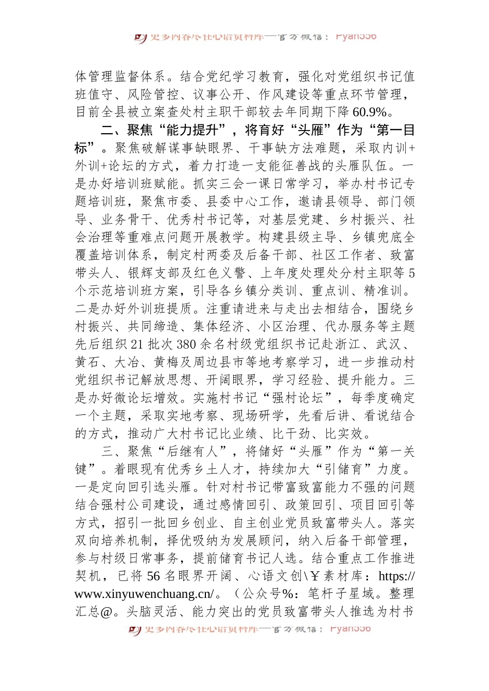在基层党建工作会议上的交流发言：全面加强村党组织带头人队伍建设.docx_第2页