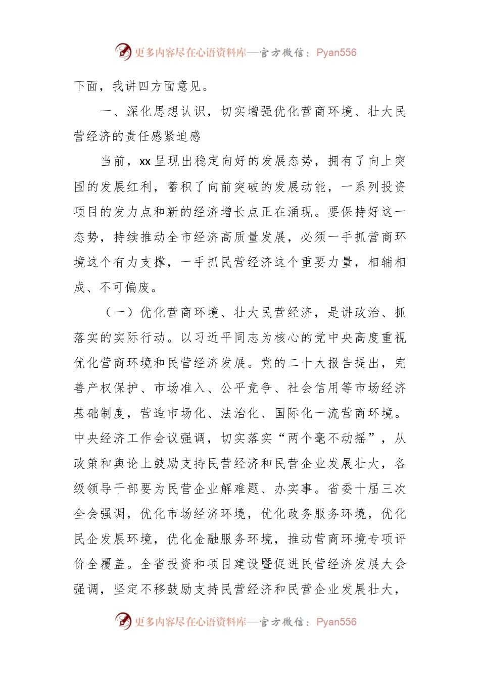 在优化营商环境暨民营经济大会上的讲话稿.docx_第2页