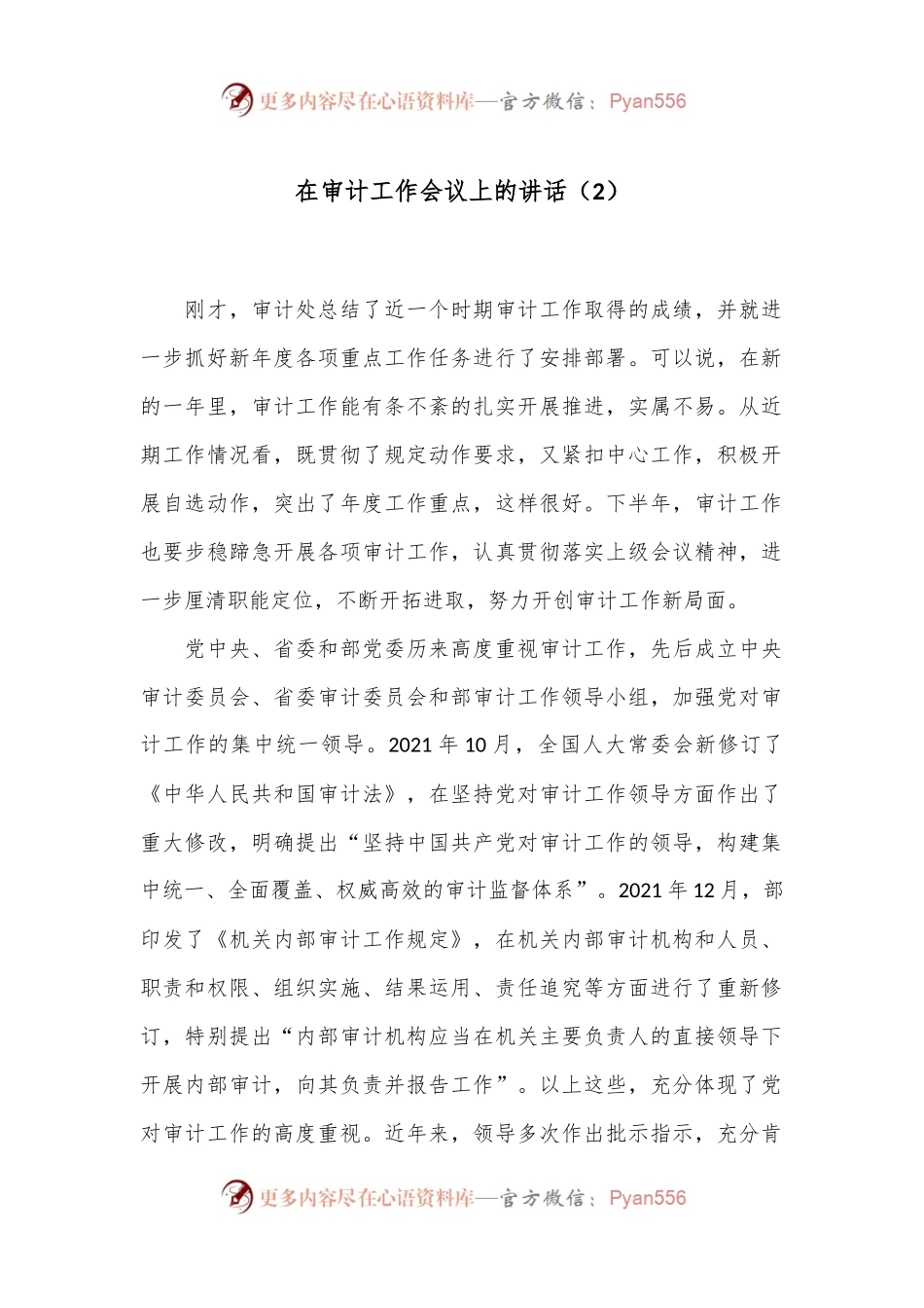 在审计工作会议上的讲话.docx_第1页