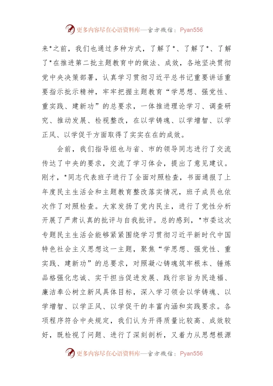在市委常委会2023年度主题教育专题民主生活会上的点评讲话稿.docx_第2页