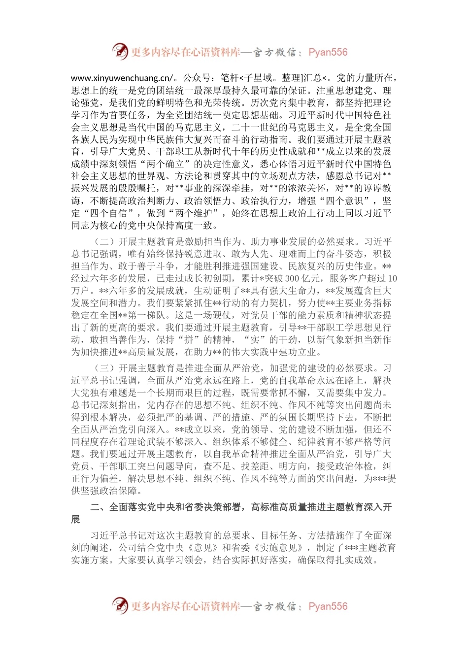在公司学习贯彻主题教育工作会议上的动员讲话.docx_第2页