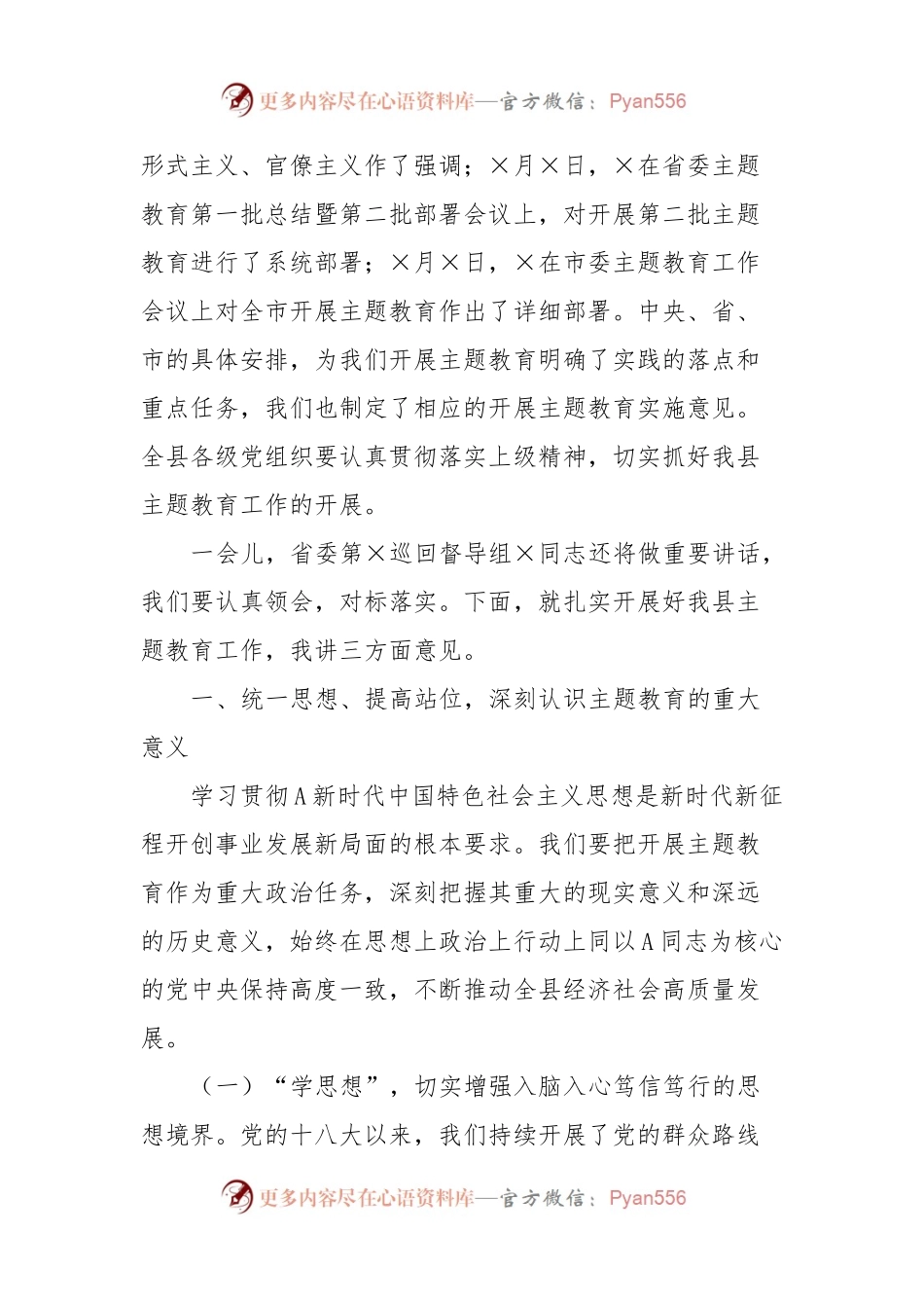 在全县主题教育工作会议上的讲话.docx_第2页